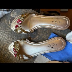 Kate Spade Sebastian Crab Sandals Gold Red